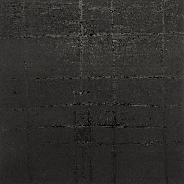 Jochen P. Heite: Komposition, o.T. [#6], 2014/15, 
pigment sieved, graphite, oil pastel, oil on canvas, 100 x 100 cm

